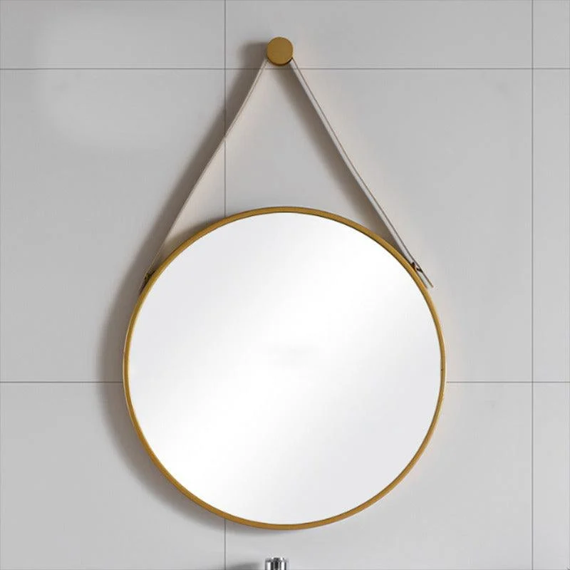 Nordic Bathroom Mirror Round Wall Mounted Mirror Hanging Ornament -Bathlova