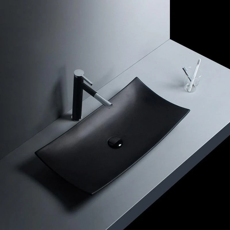 Nordic Matte Black Bath Sinks Minimalist Ceramic Bathroom Washbasin -Bathlova