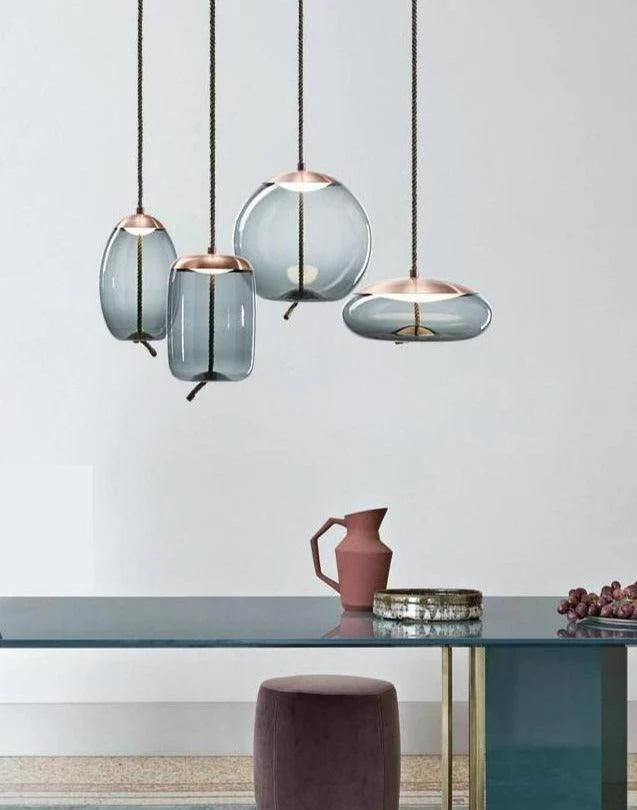 Nordic Rope & Glass Pendant Lights -Bathlova