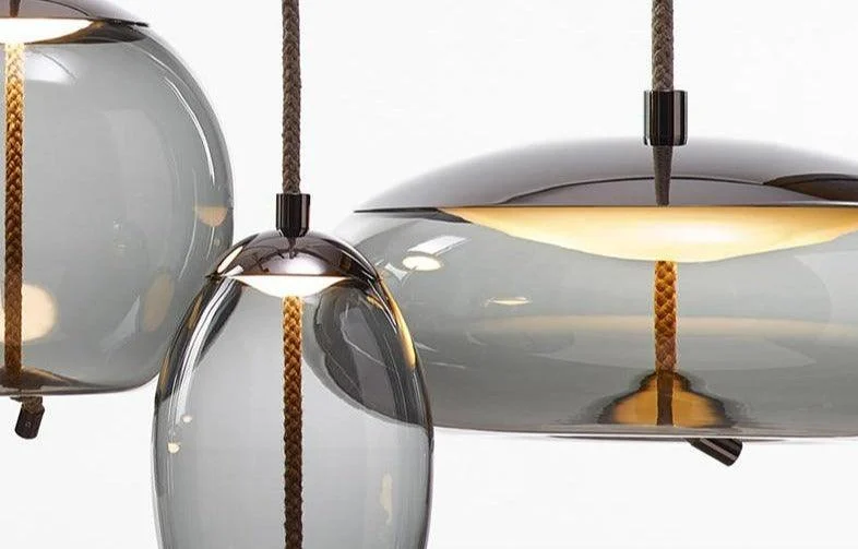 Nordic Rope & Glass Pendant Lights -Bathlova