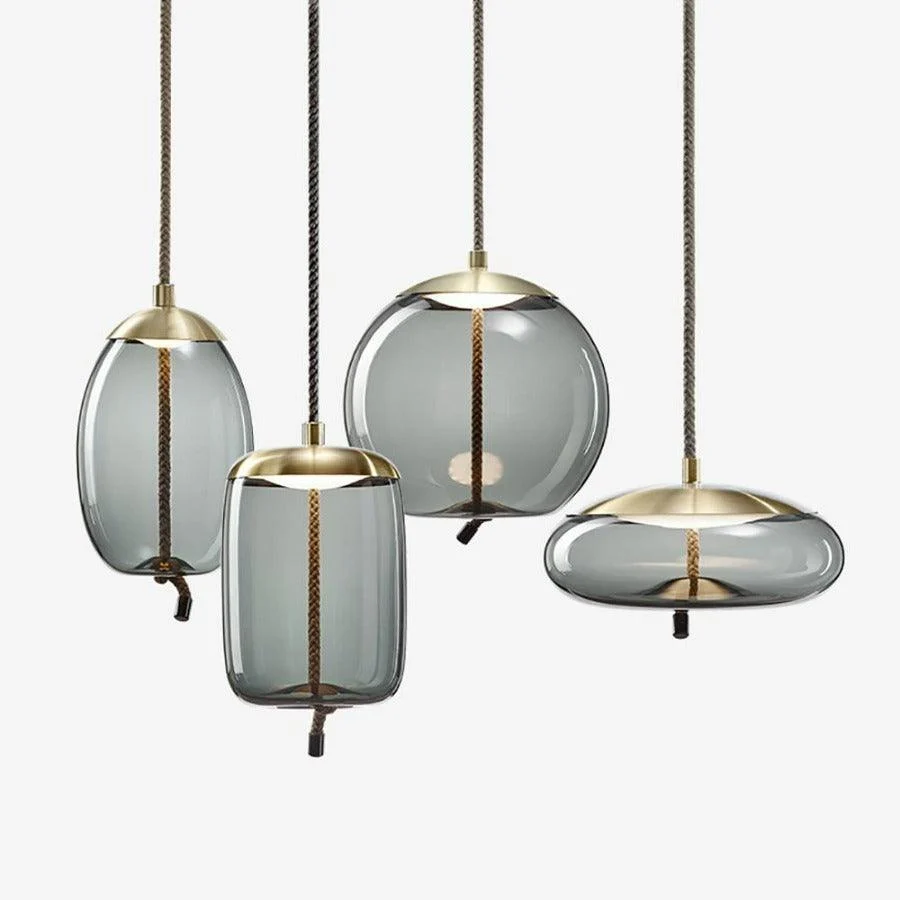 Nordic Rope & Glass Pendant Lights -Bathlova