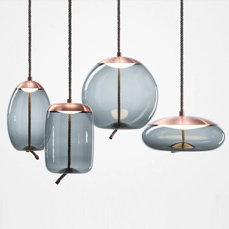 Nordic Rope & Glass Pendant Lights -Bathlova