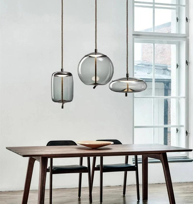 Nordic Rope & Glass Pendant Lights -Bathlova