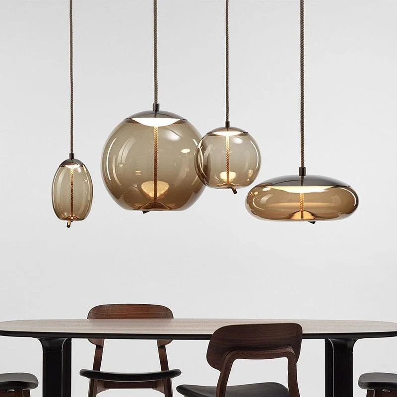 Nordic Rope & Glass Pendant Lights -Bathlova