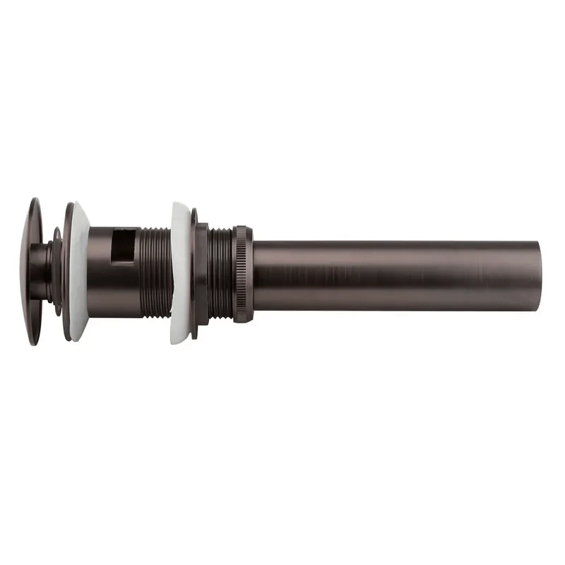 Oil Rubbed Bronze Push Popup Drain Assembly with Overflow for Bathroom Sinks -Bathlova