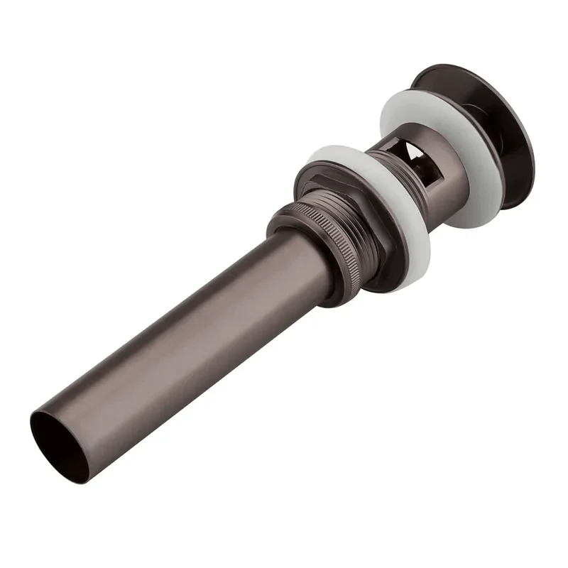 Oil Rubbed Bronze Push Popup Drain Assembly with Overflow for Bathroom Sinks -Bathlova