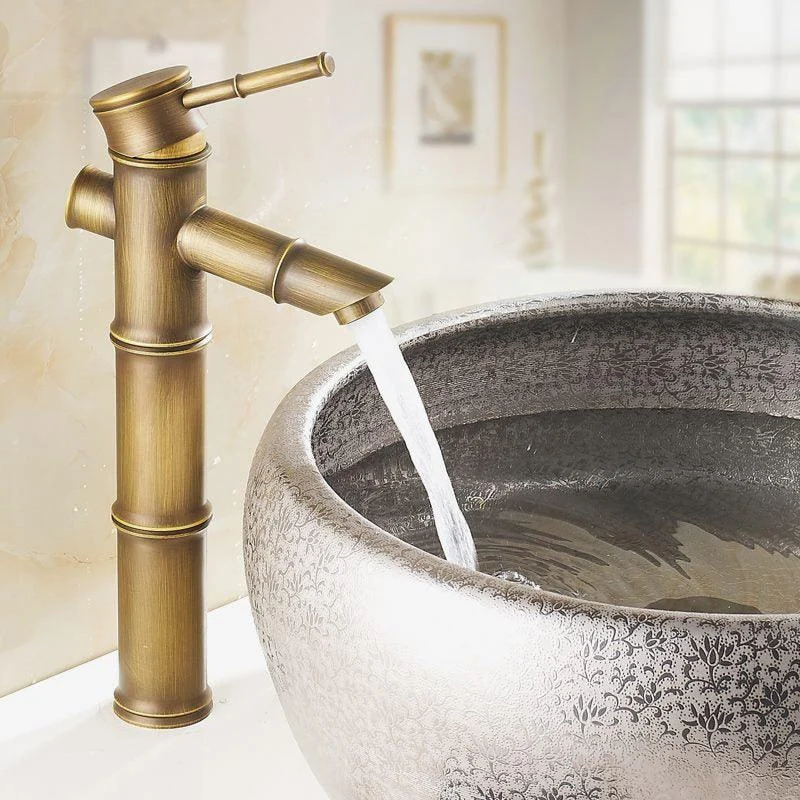 One Hole Tap Country Vessel Sink Bathroom Tap with Single Lever Handle -Bathlova