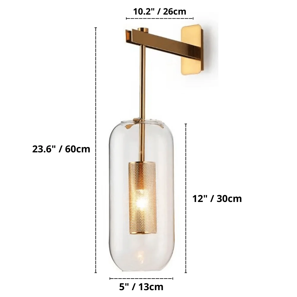 Otis - Modern Glass Wall Lamp -Bathlova