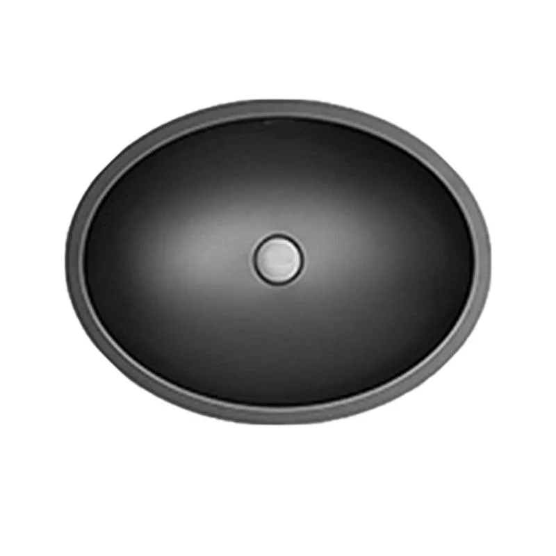 Oval Porcelain Vessel Sink Modern Bathroom Sink with Overflow(Not Including Tap) -Bathlova