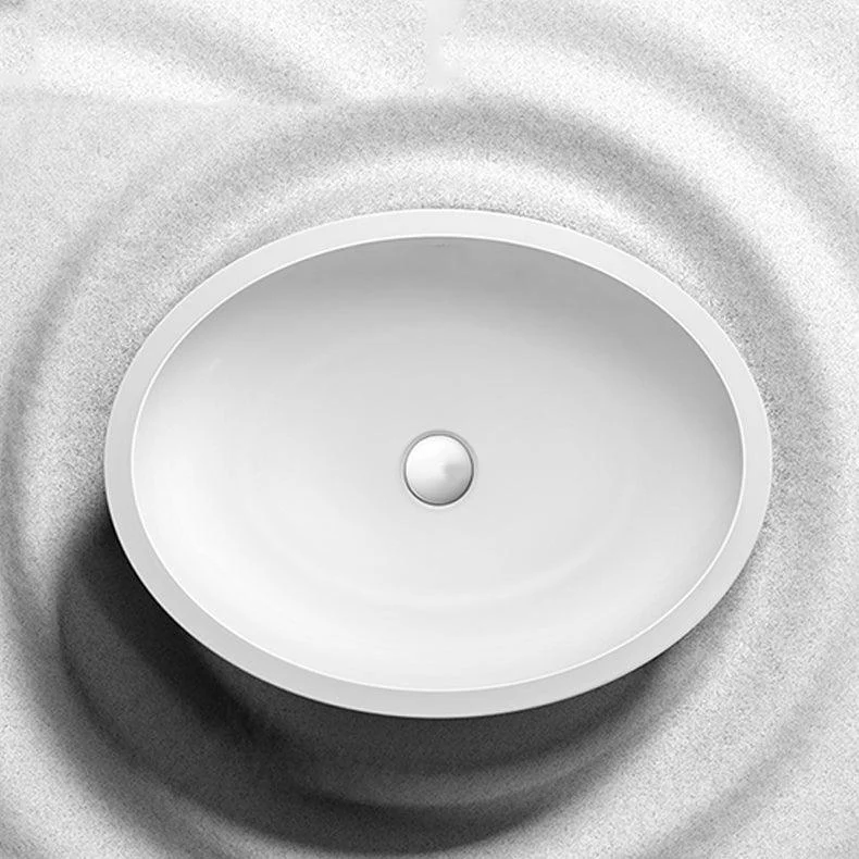 Oval Porcelain Vessel Sink Modern Bathroom Sink with Overflow(Not Including Tap) -Bathlova