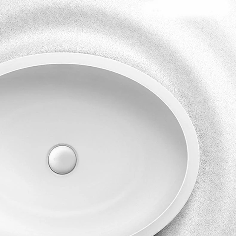 Oval Porcelain Vessel Sink Modern Bathroom Sink with Overflow(Not Including Tap) -Bathlova