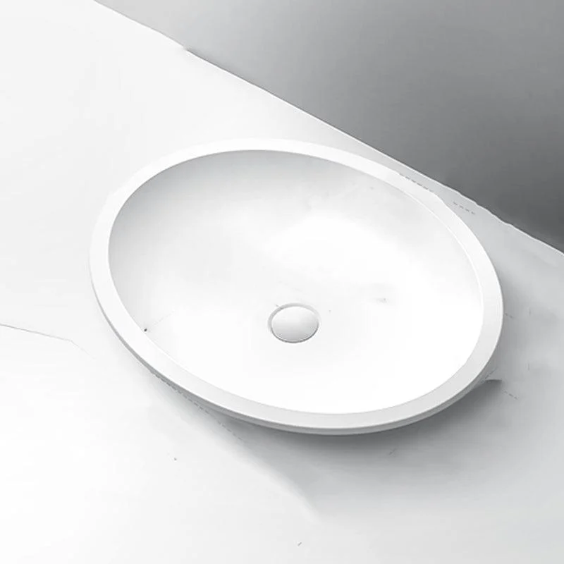 Oval Porcelain Vessel Sink Modern Bathroom Sink with Overflow(Not Including Tap) -Bathlova