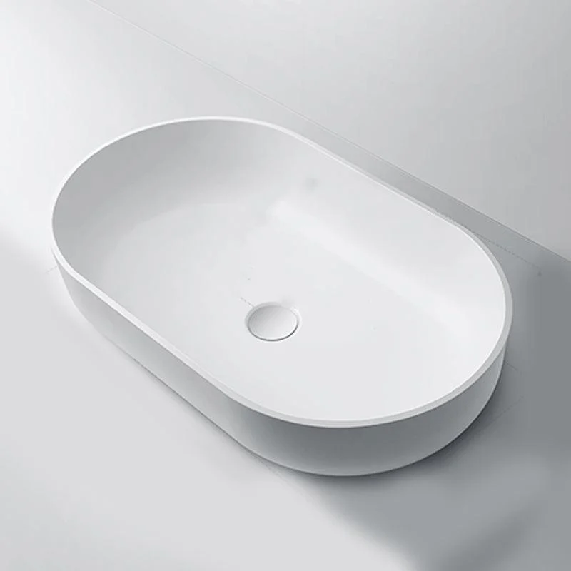 Oval Porcelain Vessel Sink Modern Bathroom Sink with Overflow(Not Including Tap) -Bathlova