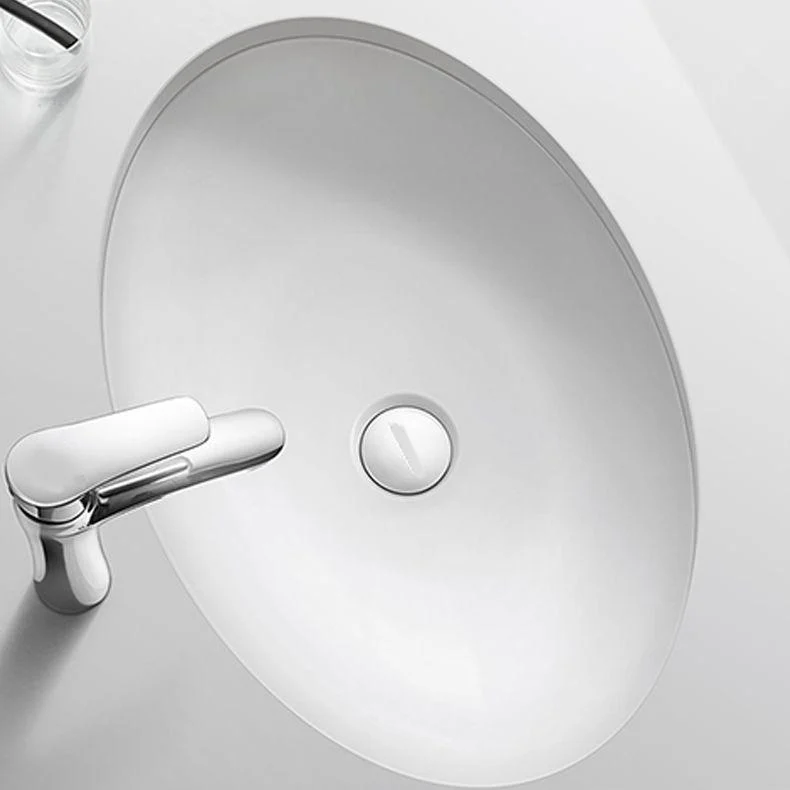 Oval Porcelain Vessel Sink Modern Bathroom Sink with Overflow(Not Including Tap) -Bathlova