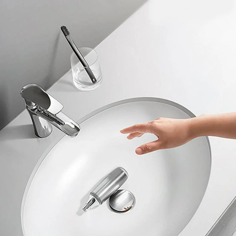 Oval Porcelain Vessel Sink Modern Bathroom Sink with Overflow(Not Including Tap) -Bathlova