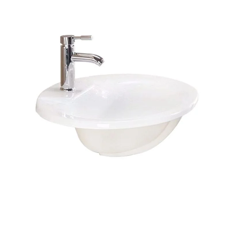 Oval Undermount Bathroom Sink Porcelain Shut-Off Valve Included Bathroom Sink -Bathlova