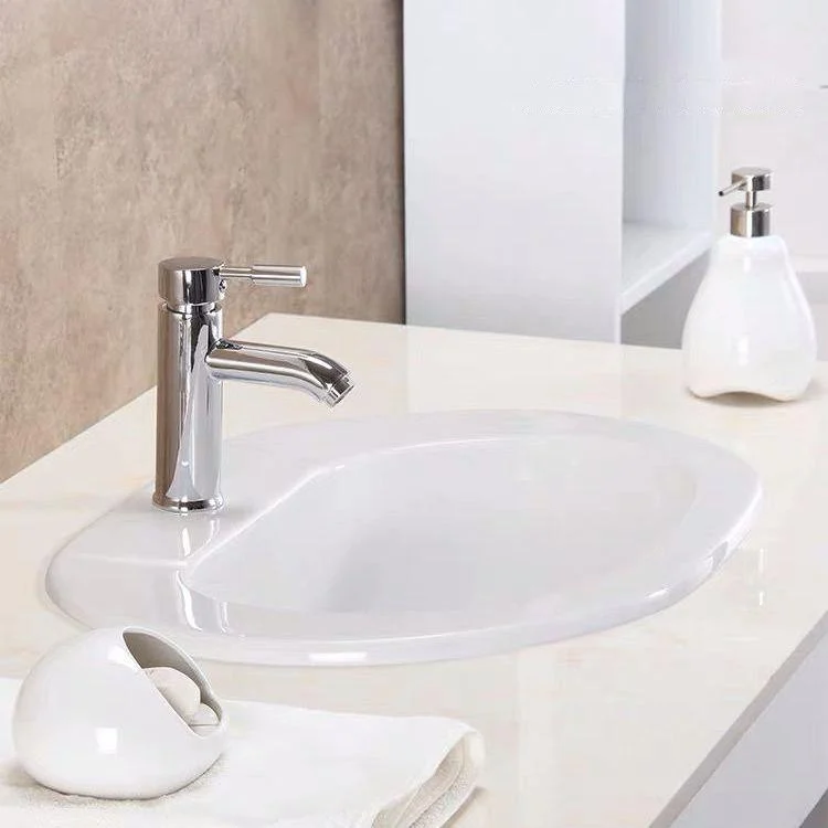 Oval Undermount Bathroom Sink Porcelain Shut-Off Valve Included Bathroom Sink -Bathlova