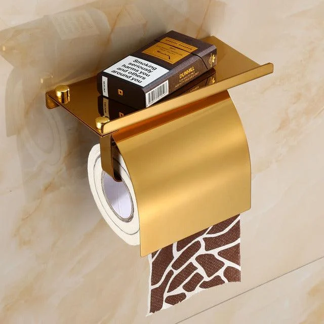 Paper Holder Gold Tissue Paper Holder Stainless Steel Rose Gold -Bathlova