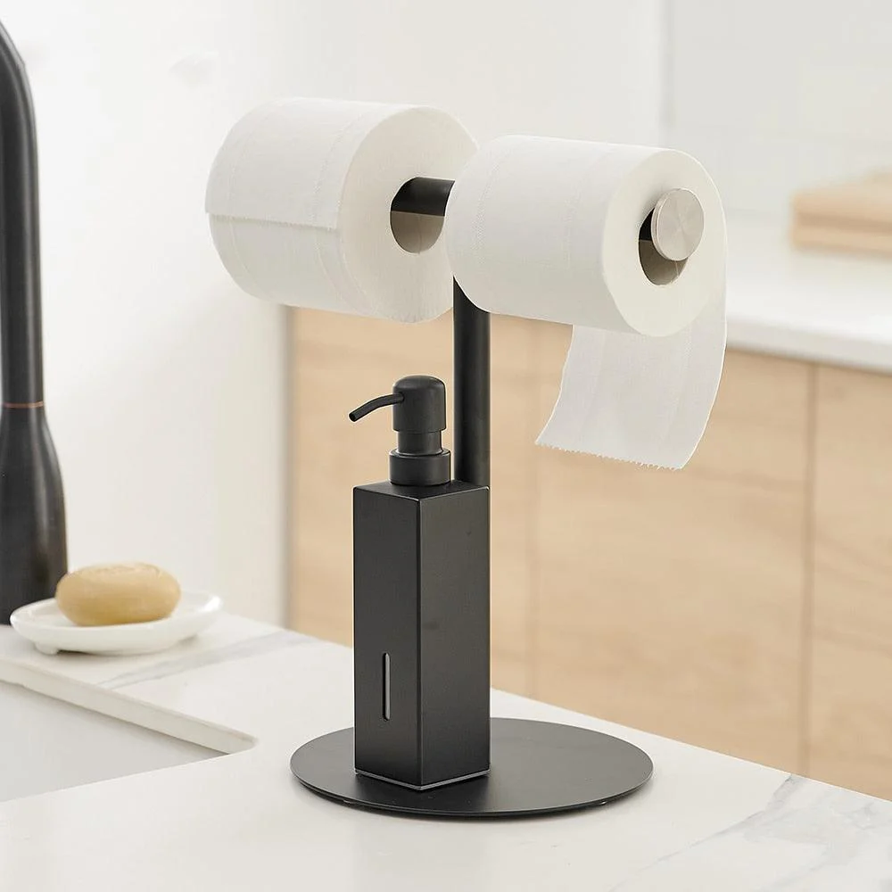 Paper Holder with Soap Dispenser Free Standing Roll Paper Holder -Bathlova