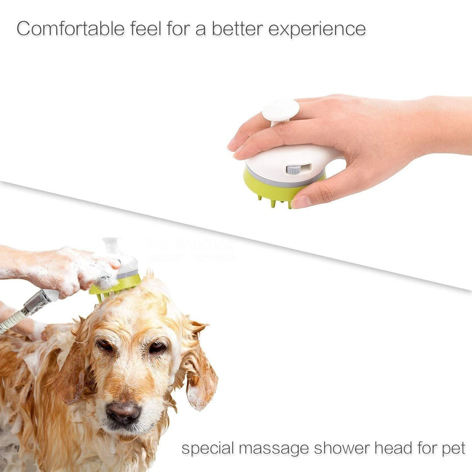 Pet Shower Brush with Comb and Sprinkler for Dogs and Cats -Bathlova