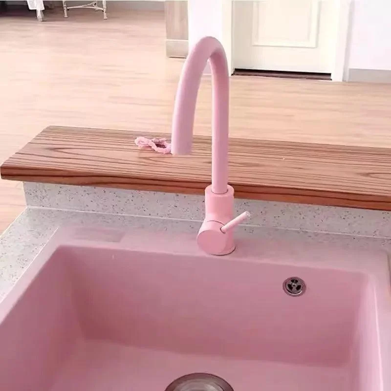 Pink Love Color Bathroom Sink Tap Crane Brass Basin Tap -Bathlova