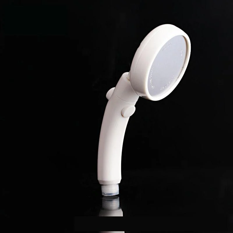 Plastic Handheld Shower Head White Standard Spray Round Wall Mount Swivel Shower Head -Bathlova