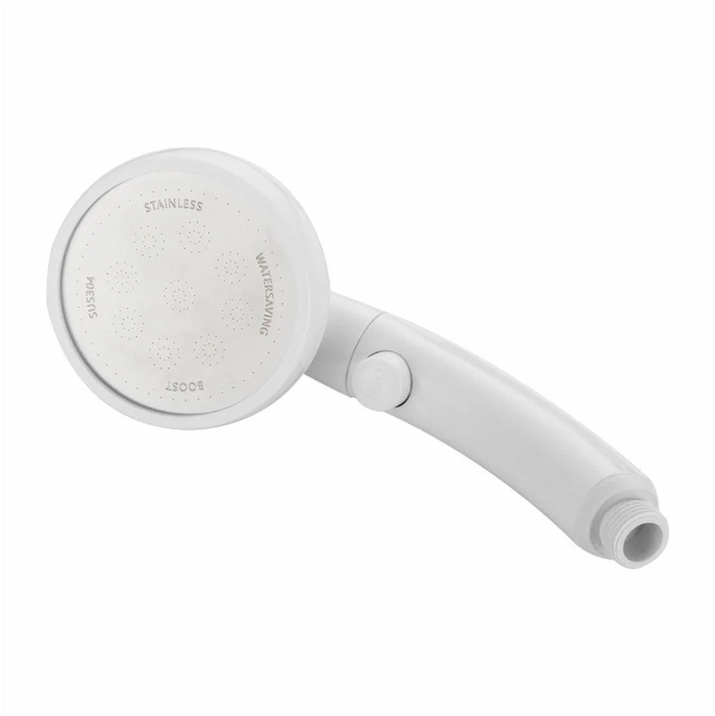 Plastic Handheld Shower Head White Standard Spray Round Wall Mount Swivel Shower Head -Bathlova