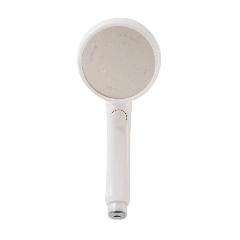 Plastic Handheld Shower Head White Standard Spray Round Wall Mount Swivel Shower Head -Bathlova