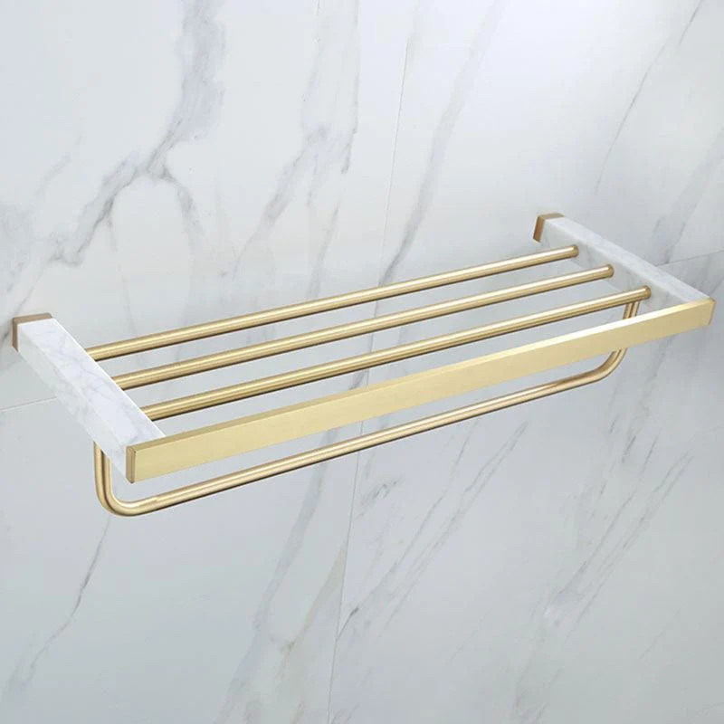 Polished Brass Bathroom Accessory Set Marble Bathroom Hardware -Bathlova