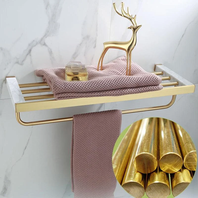 Polished Brass Bathroom Accessory Set Marble Bathroom Hardware -Bathlova