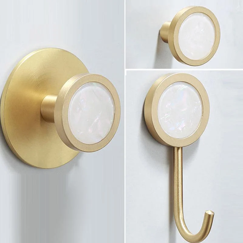 Polished Brass Bathroom Accessory Set Marble Bathroom Hardware -Bathlova