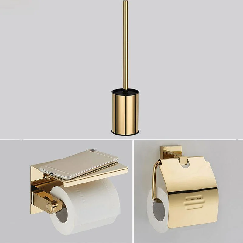 Polished Brass Classic Bathroom Accessory with Bath Shelf/Towel Bar & Paper Holder -Bathlova