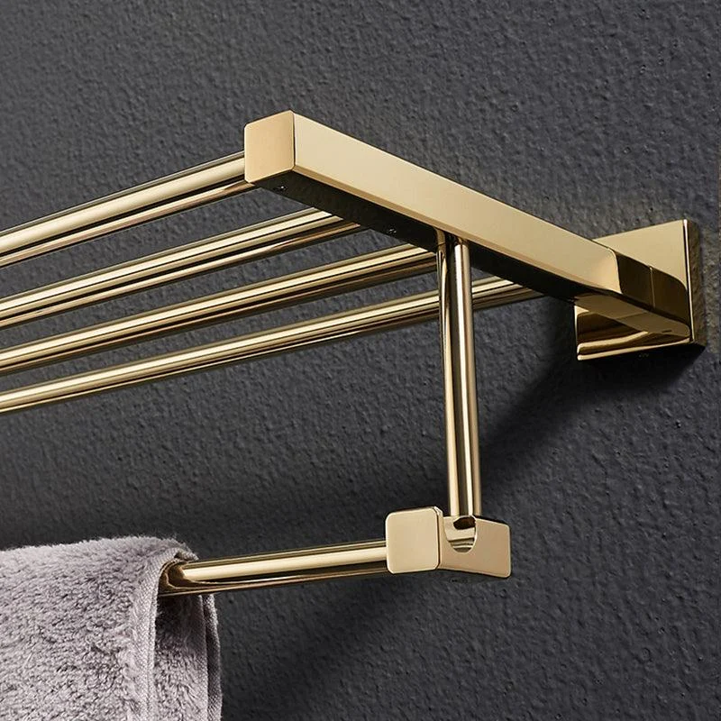 Polished Brass Classic Bathroom Accessory with Bath Shelf/Towel Bar & Paper Holder -Bathlova