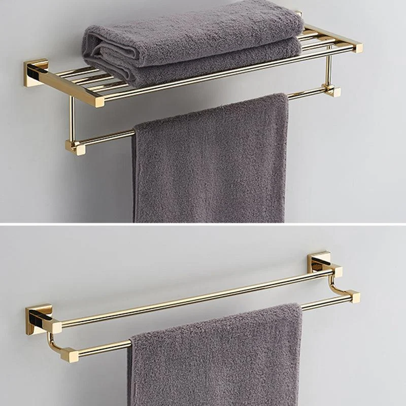 Polished Brass Classic Bathroom Accessory with Bath Shelf/Towel Bar & Paper Holder -Bathlova