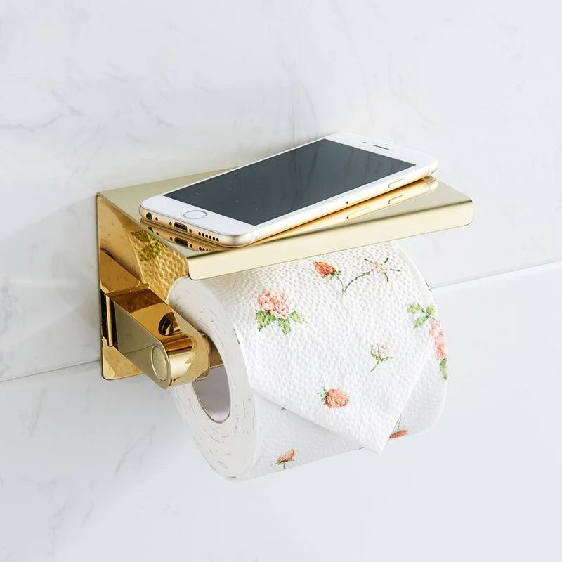 Polished Brass Classic Bathroom Accessory with Bath Shelf/Towel Bar & Paper Holder -Bathlova