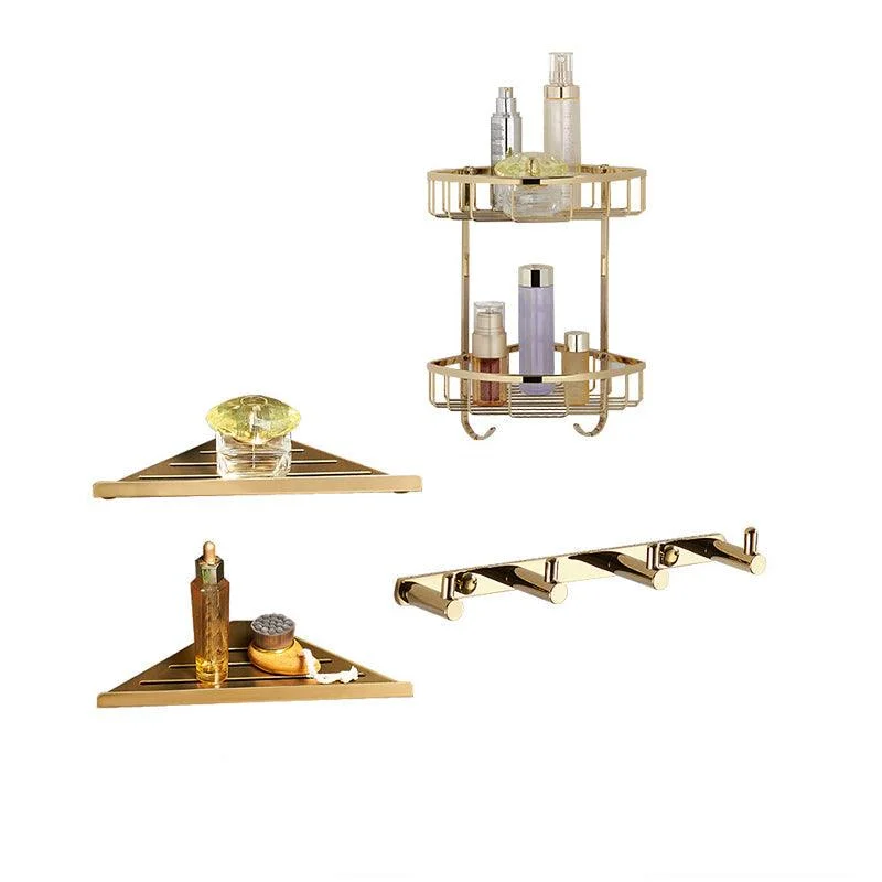 Polished Brass Classic Bathroom Accessory with Bath Shelf/Towel Bar & Paper Holder -Bathlova