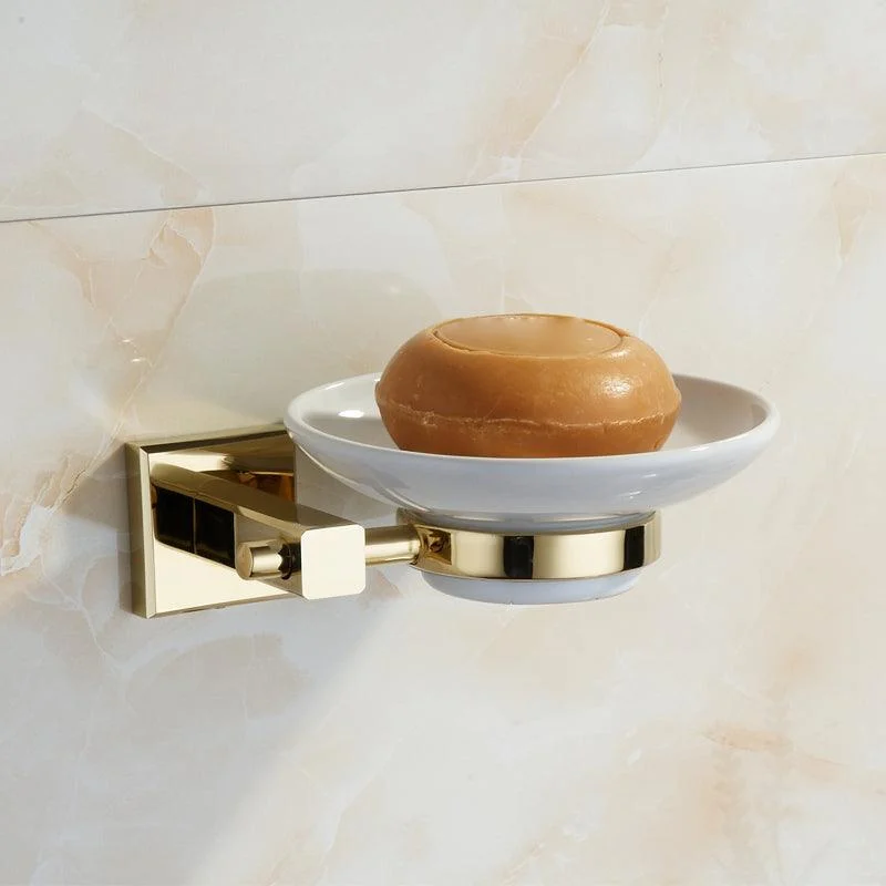 Polished Brass Classic Bathroom Accessory with Bath Shelf/Towel Bar & Paper Holder -Bathlova