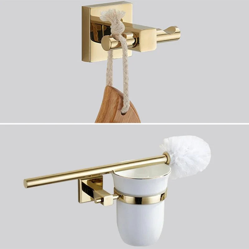 Polished Brass Classic Bathroom Accessory with Bath Shelf/Towel Bar & Paper Holder -Bathlova