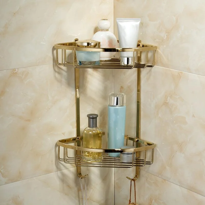 Polished Brass Classic Bathroom Accessory with Bath Shelf/Towel Bar & Paper Holder -Bathlova