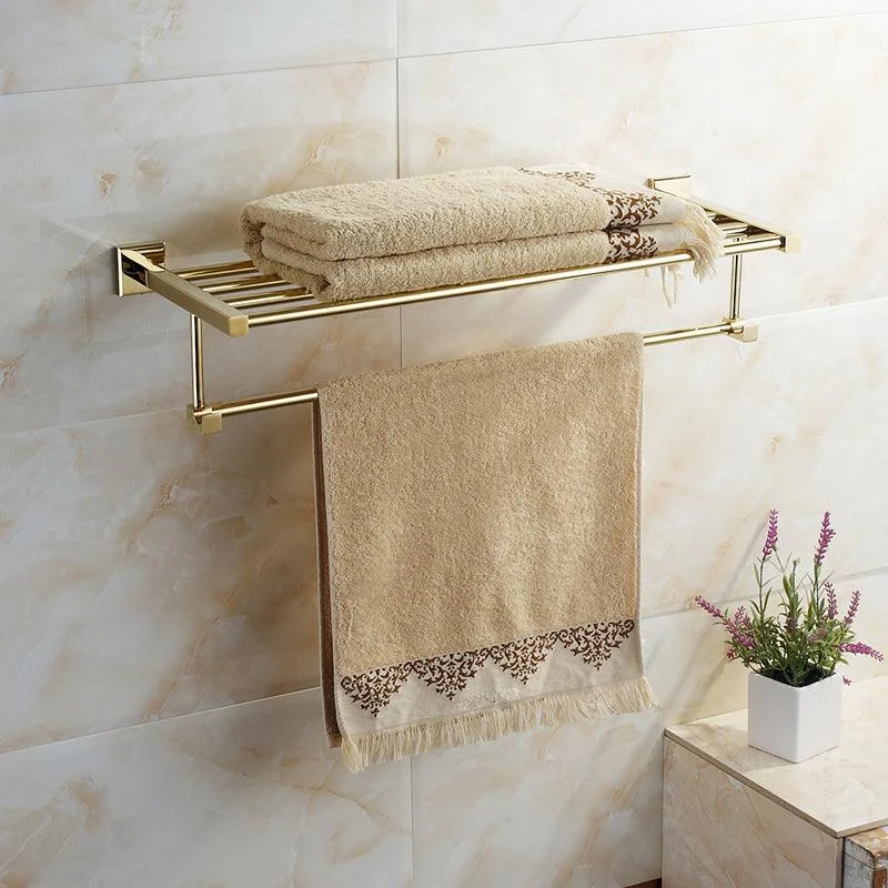 Polished Brass Classic Bathroom Accessory with Bath Shelf/Towel Bar & Paper Holder -Bathlova