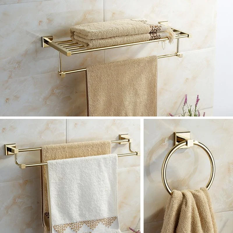 Polished Brass Classic Bathroom Accessory with Bath Shelf/Towel Bar & Paper Holder -Bathlova