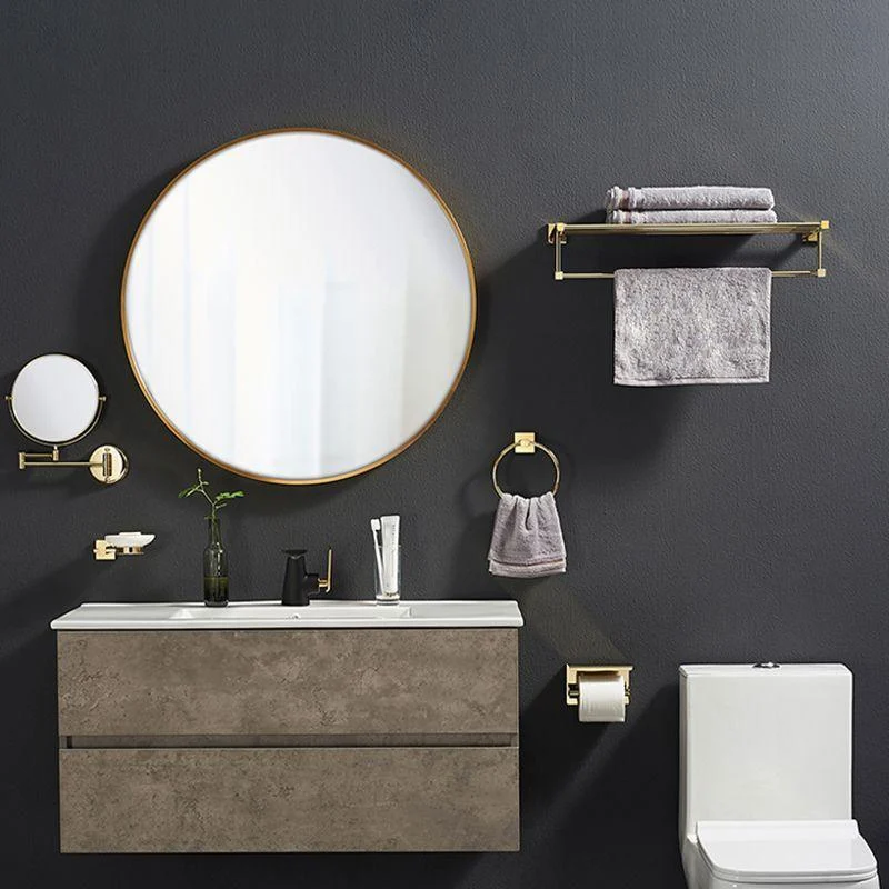 Polished Brass Classic Bathroom Accessory with Bath Shelf/Towel Bar & Paper Holder -Bathlova