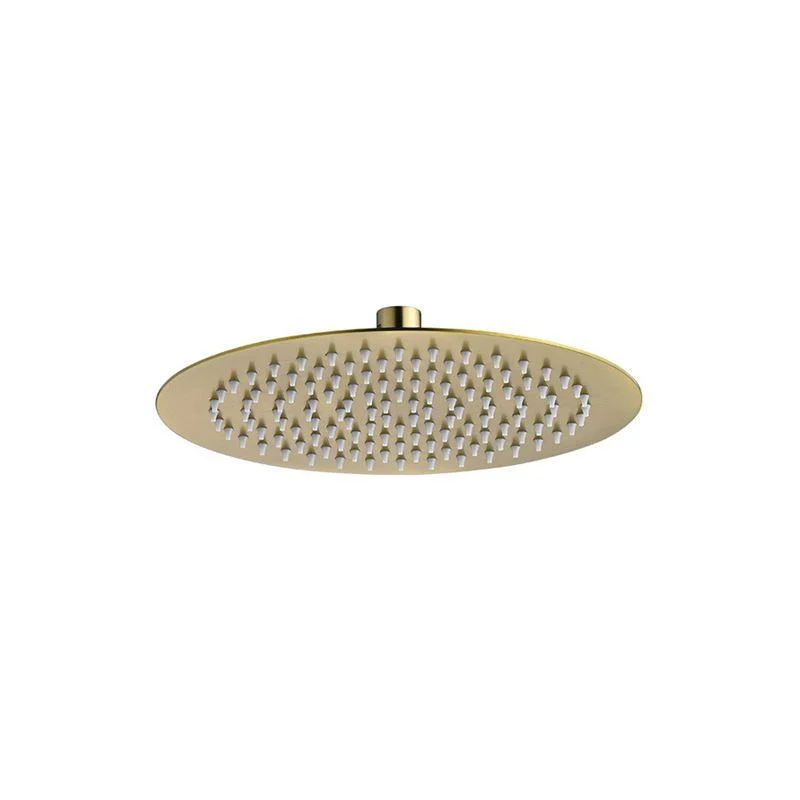 Polished Brass Round Fixed Shower Head Stainless Steel Wall-Mount Showerhead -Bathlova