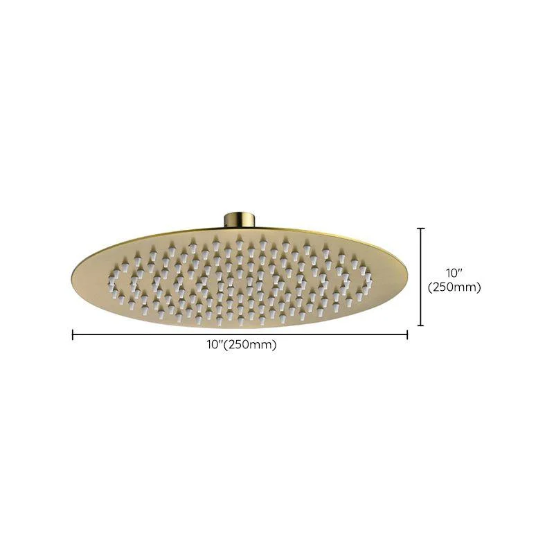 Polished Brass Round Fixed Shower Head Stainless Steel Wall-Mount Showerhead -Bathlova