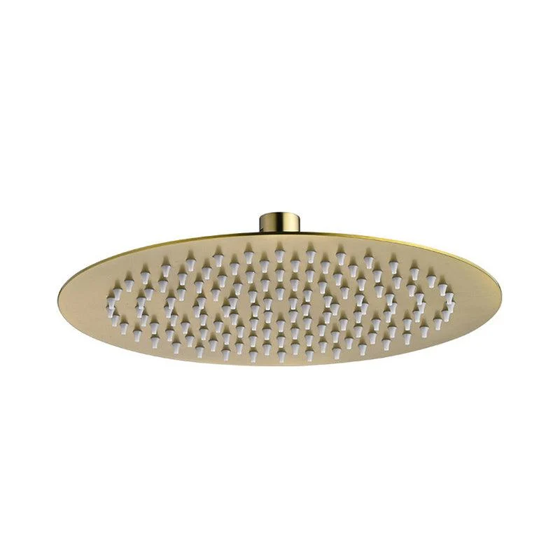 Polished Brass Round Fixed Shower Head Stainless Steel Wall-Mount Showerhead -Bathlova