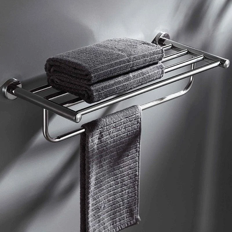 Polished Chrome 5-Piece Modern Bathroom Accessory Set with Bath Shelf -Bathlova