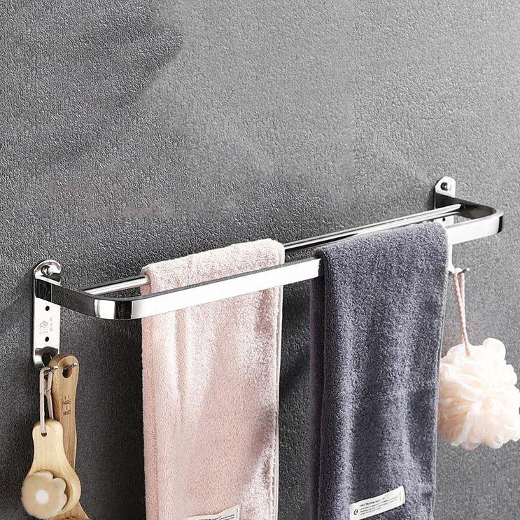 Polished Chrome Bath Hardware Set in Stainless Steel with Bath Shelf/Robe Hooks/Towel Bar -Bathlova