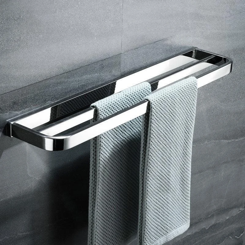 Polished Chrome Modern Bathroom Accessory Set in Stainless Steel Towel Bar/Soap Dish -Bathlova