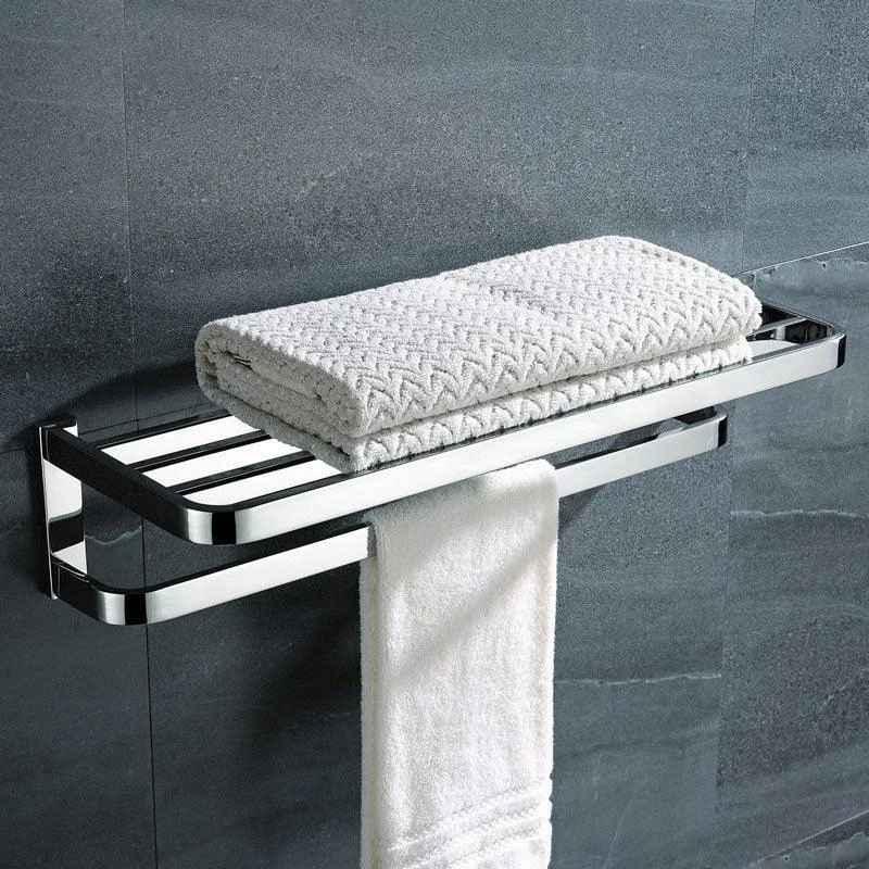 Polished Chrome Modern Bathroom Accessory Set in Stainless Steel Towel Bar/Soap Dish -Bathlova