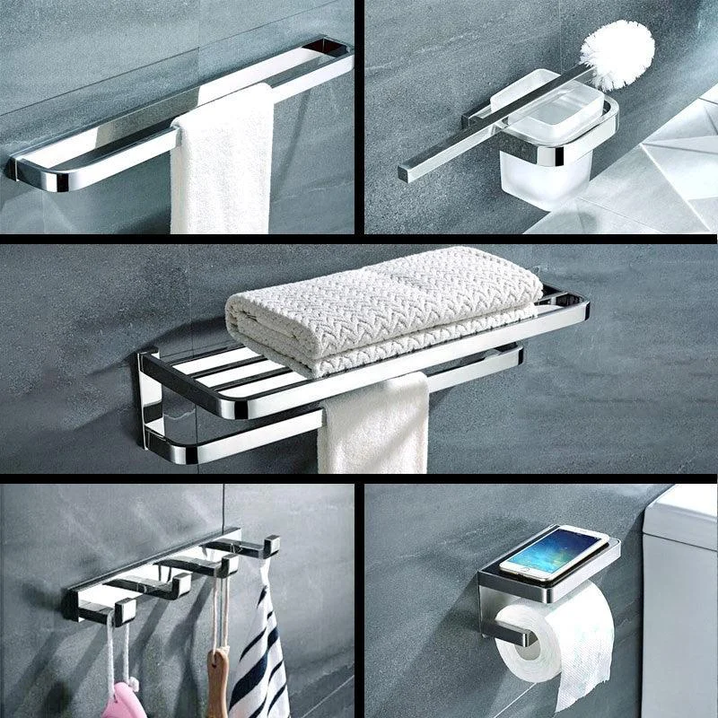 Polished Chrome Modern Bathroom Accessory Set in Stainless Steel Towel Bar/Soap Dish -Bathlova